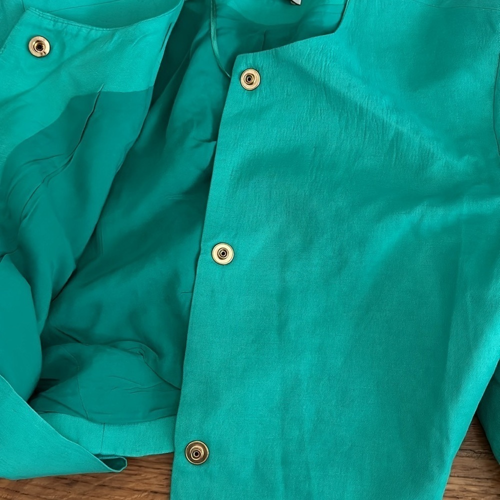 ADL x Raisa Vanessa crop green heart embellished button blazer M St Pattys - Picture 6 of 7